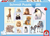 Schmidt Spiele SCH56270 Tierkinder der Wildnis, Kinderpuzzle, 200 Teile, Bunt