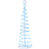 Moderner Spiral-Weihnachtsbaum mit LED-Lichtern – 183 cm