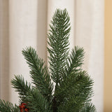 Mini-Weihnachtsbaum mit Schmuck, rote Beeren und Tannenzapfen – 50 cm Höhe