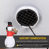 Aufblasbarer Schneemann mit Schal 1,80m Weihnachtsmann Weihnachtsdeko LED Nikolaus Santa "Let it snow"