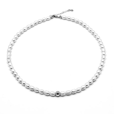 Halskette Fowleri Perlenkette mit 925 Sterling Silber