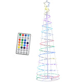 Moderner Spiral-Weihnachtsbaum mit LED-Lichtern – 183 cm