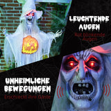 Lebensgroßer Halloween-Geist, mit Bewegungssensor und LED-Lichtern, 183 cm