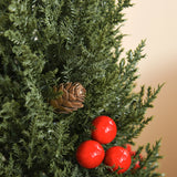 Mini-Weihnachtsbaum mit roten Beeren und Tannenzapfen – 47 cm