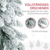 Künstlicher Weihnachtsbaum – 1,8 m, mit Kunstschnee, realistische Optik, schlankes Design, flammhemmend