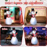 Aufblasbarer Schneemann mit Schal 1,80m Weihnachtsmann Weihnachtsdeko LED Nikolaus Santa "Let it snow"