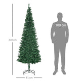 Künstlicher Weihnachtsbaum mit LED-Beleuchtung, 2,1 m, Grün