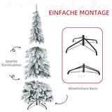 Künstlicher Weihnachtsbaum – 1,8 m, mit Kunstschnee, realistische Optik, schlankes Design, flammhemmend