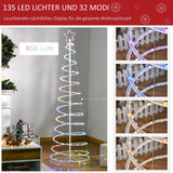 Moderner Spiral-Weihnachtsbaum mit LED-Lichtern – 183 cm