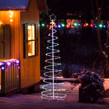 Moderner Spiral-Weihnachtsbaum mit LED-Lichtern – 183 cm