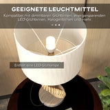 Tischleuchte im maritimen Stil, USB-Ladeanschluss, warm, Seil-Dekor, 30x30x55 cm