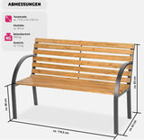 Parkbank mit Lamellen, Pulverbeschichte Stahlkonstruktion. Lackiertes Holz. Wetterfest.