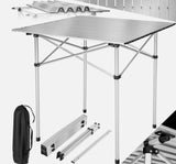 Einrollbarer Aluminium Campingtisch Rolltisch Klapptisch Falttisch Gartentisch klappbar und rollbar