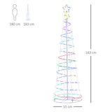 Moderner Spiral-Weihnachtsbaum mit LED-Lichtern – 183 cm