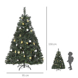 Künstlicher Weihnachtsbaum – 1,5 m mit LED-Lichtern und Deko