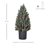 Mini-Weihnachtsbaum – 50 cm mit Tannenzapfen, roten Beeren und Übertopf