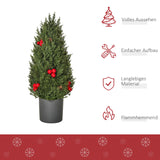 Mini-Weihnachtsbaum mit roten Beeren und Tannenzapfen – 47 cm