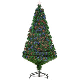 Weihnachtsbaum mit LED-Glasfaserbeleuchtung – 1,5 m, realistisches Design, flammhemmend