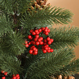 Mini-Weihnachtsbaum mit Schmuck, rote Beeren und Tannenzapfen – 50 cm Höhe