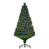 Weihnachtsbaum mit LED-Glasfaserbeleuchtung – 1,5 m, realistisches Design, flammhemmend