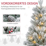 Weihnachtsbaum-Set – 2er-Set mit LED-Beleuchtung, Tannenzapfen und roten Beeren, 107 cm