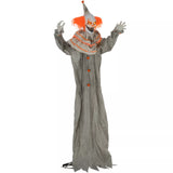 Halloween Dekoration Stehender Clown 183cm mit LED-Lichter Soundfunktion