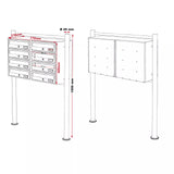 Briefkastenanlage Doppel 8er Standanlage Weiß 8 Fächer (2x4)