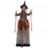 Halloween-Hexe 183 cm mit roten Augen LED-Lichter, Soundfunktion