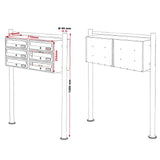 Briefkastenanlage Doppel 6er Standanlage Weiß 6 Fächer (2x3)