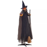 Halloween Hexe 190 cm mit LED-Lichter, Soundfunktion