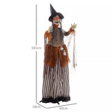 Halloween-Hexe 183 cm mit roten Augen LED-Lichter, Soundfunktion