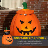 Halloween Aufblasbarer Kürbisgeist 115 cm mit beweglicher Katze mit LED