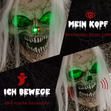 Halloween Dekoration Skelett 160 cm mit LED-Lichter Soundfunktion