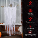 Halloween Hängender Horror Geist 153 cm mit LED Augen, glühend.