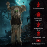 Halloween Dekoration Skelett 160 cm mit LED-Lichter Soundfunktion