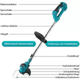 Akku Rasentrimmer Freischneider Trimmer mit 21V 2x2,0Ah Akkus und Ladegerät