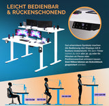 Höhenverstellbarer Schreibtisch Schwarz oder Weiß 140 x 60 x 73-118 cm