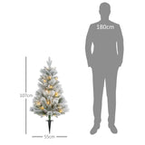 Weihnachtsbaum-Set – 2er-Set mit LED-Beleuchtung, Tannenzapfen und roten Beeren, 107 cm