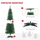 Künstlicher Weihnachtsbaum – 1,5 m, schmal und platzsparend, flammhemmend