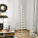 Moderner Spiral-Weihnachtsbaum mit LED-Lichtern – 183 cm