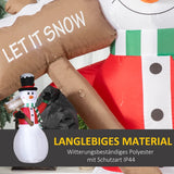 Aufblasbarer Schneemann mit Schal 1,80m Weihnachtsmann Weihnachtsdeko LED Nikolaus Santa "Let it snow"