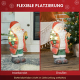 Weihnachtsmannfigur mit Baum und Geschenk, 3 warmweiße LEDs, batteriebetrieben, 50 cm