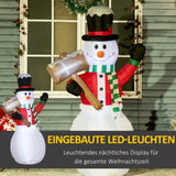 Aufblasbarer Schneemann mit Schal 1,80m Weihnachtsmann Weihnachtsdeko LED Nikolaus Santa "Let it snow"