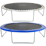 Trampolin Ø 244/305/366/396/427/457 cm | TÜV SÜD GS Zertifiziert | Komplettset mit Sicherheitsnetz Regenabdeckung, Leiter, Randabdeckung & Zubehör | Kindertrampolin Gartentrampolin.